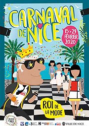 136. Carnaval de Nice vom 15.-29.02.2020 Motto "Roi de la mode" - König der Mode 
